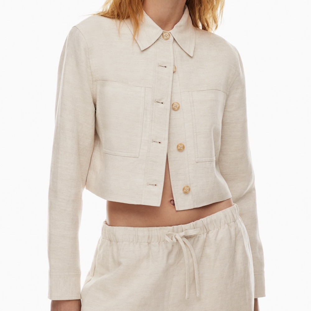 Aritzia CruiseLinen Little Cropped Jacket